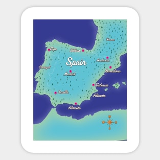 Map Of Spain Sticker